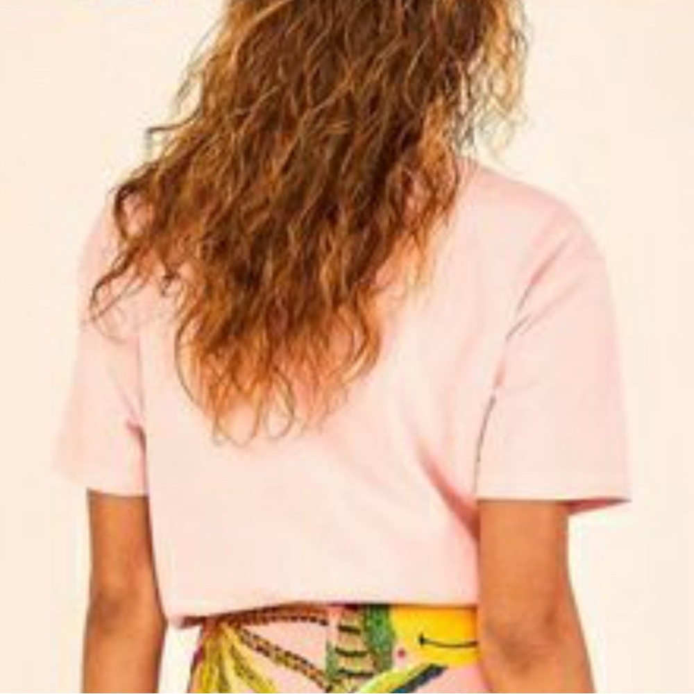 Farm Rio x Smiley T-Shirt Pink/Coral Size Small - Picture 3 of 13